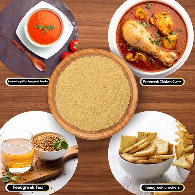 Organic Fenugreek Powder Also Known As Methi Seed Powder, Trigonella Foenum-Graecum | USDA Certified | Vegan | Preservative Free | Product of India - 453g Resealable Pack