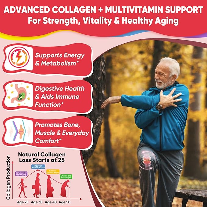 2Pack Sugar-Free Hydrolyzed Collagen Peptide Filled Gummies for Women & Men, with 1500mg Protein Type I,II,III,V,X, 5000mcg Biotin Vitamin C A E D3 B6 B12 for Immune Digestion Skin Hair Nails, Bone