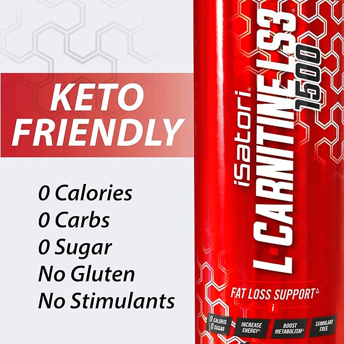 iSatori L-Carnitine LS3 1500, Liquid L-Carnitine with Acetyl L-Carnitine, L-Carnitine L-Tartrate, Stimulant Free Pre Workout, No Calories, Sugar, Gluten, Keto-Friendly, Grape Flavor (32 Servings)