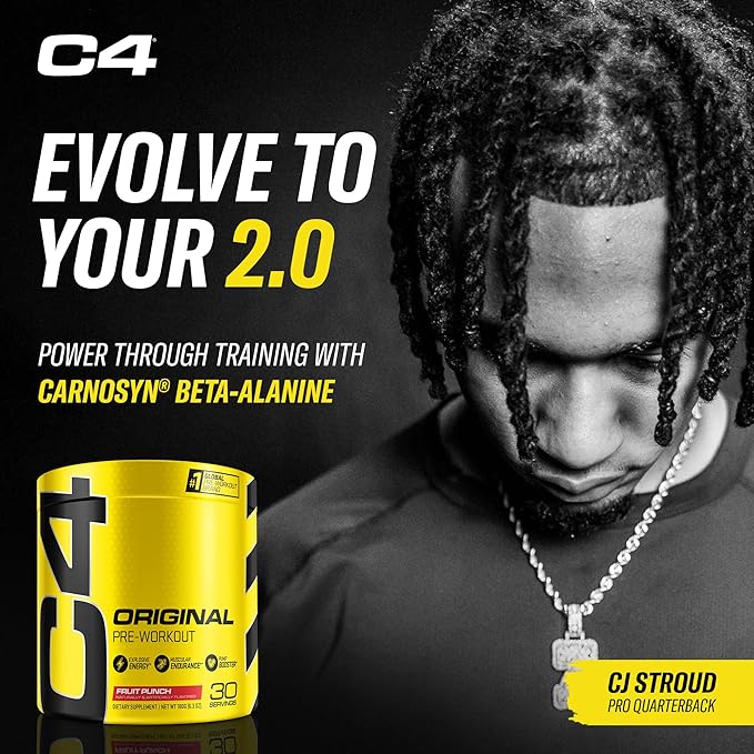 Cellucor C4 Original Pre Workout Powder Fruit Punch | Vitamin C for Immune Support | Sugar Free Preworkout Energy for Men & Women | 150mg Caffeine + Beta Alanine + Creatine | 30 Servings