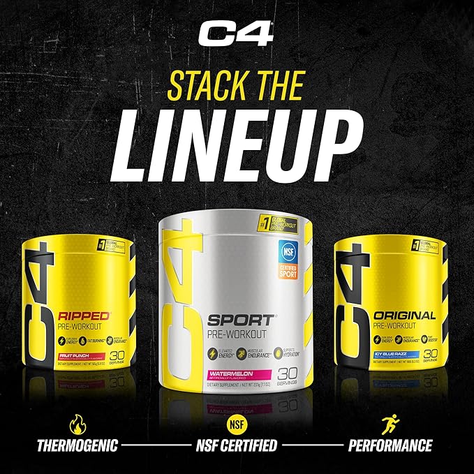 Cellucor C4 Original Pre Workout Powder Strawberry Margarita | Vitamin C for Immune Support | Sugar Free Preworkout Energy for Men & Women | 150mg Caffeine + Beta Alanine + Creatine | 60 Servings