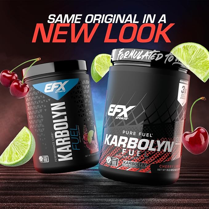 EFX Sports Karbolyn Fuel | Fast-Absorbing Carbohydrate Powder | Carb Load, Sustained Energy, Quick Recovery | Stimulant Free | 19 Servings (Cherry Limeade)