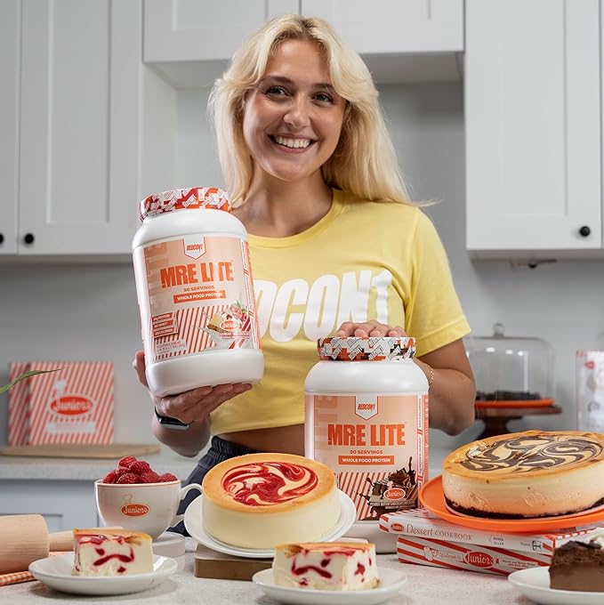 REDCON1 MRE Lite Whole Food Protein Powder, Juniors, Peanut Butter Chocolate Cheesecake - Low Carb, Whey Free Meal Replacement with Animal Protein Blends & MCT Oils - Easy to Digest (30 Servings)