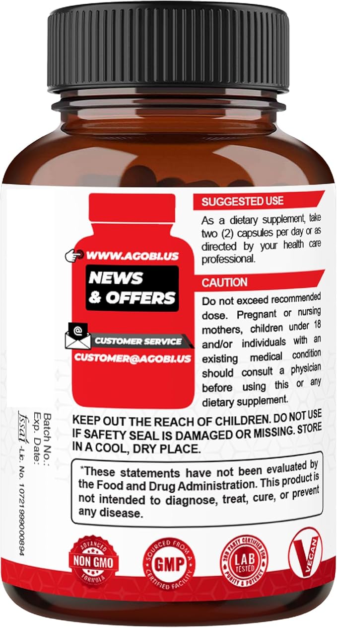 agobi Saw Palmetto Supplement with Maca Root - High Extract Support for Hair Health, Restful Mood, Immune System & Energy Production - 150 Veggie Capsules