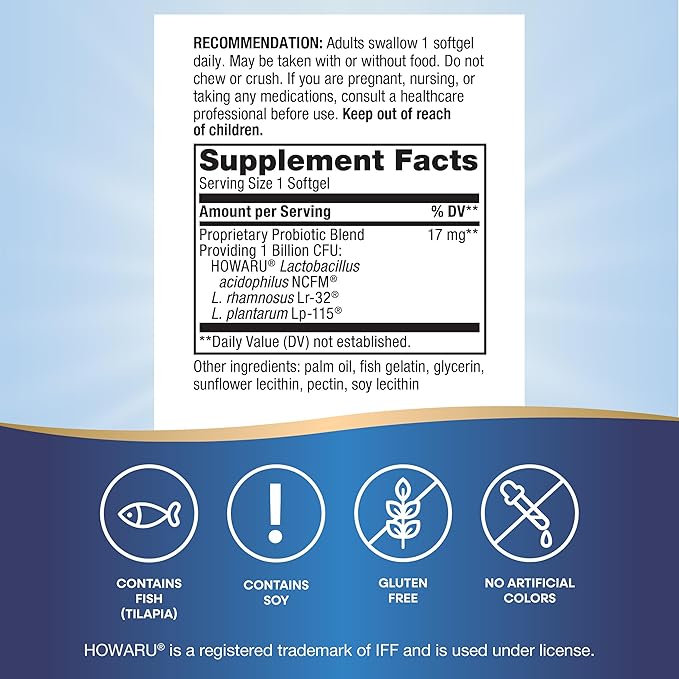 Nature's Way Women's Probiotic Pearls, Supports Vaginal and Digestive Health*, 1 Billion Live Cultures, No Refrigeration Required, 30 Softgels (Packaging May Vary)