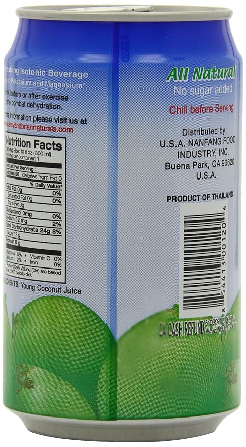 Amy & Brian Coconut Water Original, 10 Fl Oz (Pack of 24)