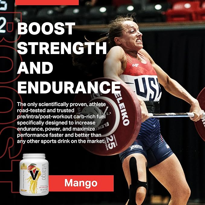 Vitargo Carbohydrate Powder | Feed Muscle Glycogen 2X Faster | 4.4 LB Mango Pre Workout & Post Workout Recovery Powder | Carb Supplement for Recovery, Endurance, Gain Muscle Mass