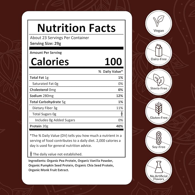 Organic Vegan Protein Powder Sample Pack – Vanilla Flavor – 29g Plant-Based Protein Per Serving – Gluten-Free, Dairy-Free, Non-GMO – Perfect for Shakes & Smoothies – 24 Count