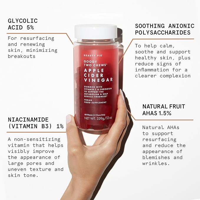 Beauty Pie Goody Two Chews Apple Cider Vinegar Gummies with Vitamin C & Chromium