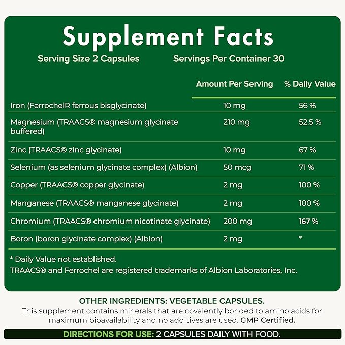 Trace Minerals Supplement - Ultimate Mineral Supplements for Men and Women | Chromium, Iron, Selenium, Magnesium, Zinc, Boron Supplement for Men | Womens and Mens Health Supplement | 60 Capsules | Yes