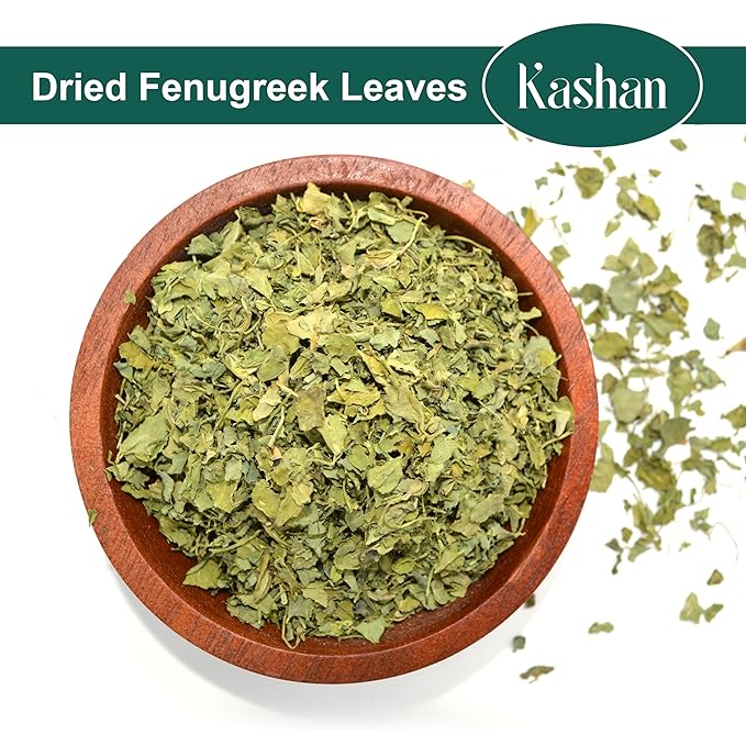 Kashan Dried Fenugreek Leaves, Kasuri Methi, Great for Cooking & Food Flavoring, Middle Eastern Cuisine and Aromatic Seasoning, Vegetarian 7oz (198g)