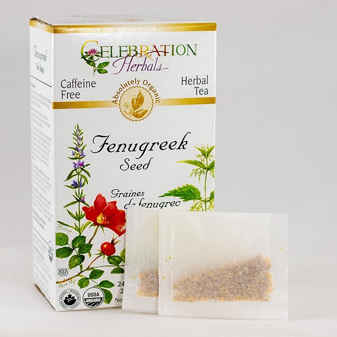 CELEBRATION HERBALS Fenugreek Seed Organic 24 Bag, 0.02 Pound