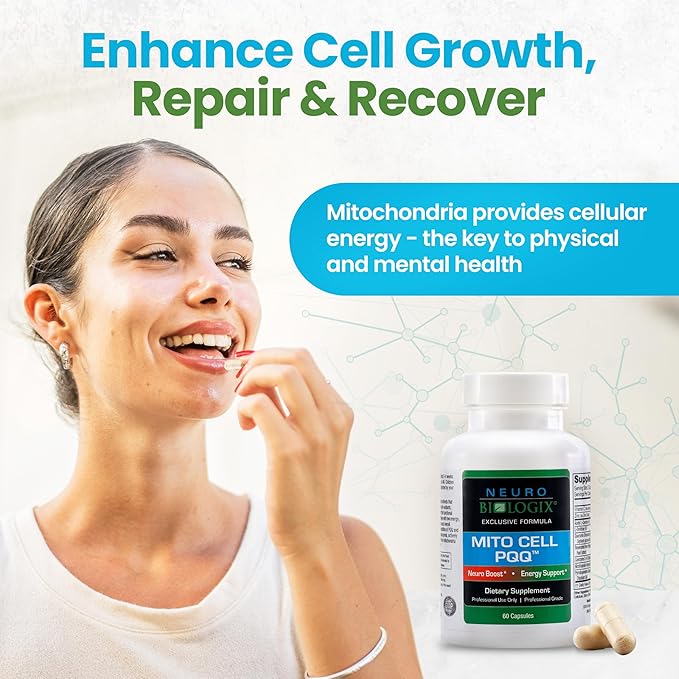 Mito Cell PQQ Supplement for Optimal Mitochondrial Support - Pyrroloquinoline Quinone Supplement to Promote Enhanced Energy & Performance & Cognitive Function - with CoQ10, NADH, Vitamin C & More