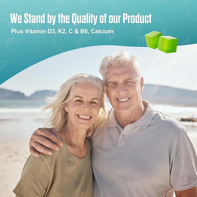 Calcium Magnesium Zinc Gummies 600mg with Vitamin D3 K2, 120 Gummies Plant Based Sugar-Free Calcium Gummies High Absorption Complex Calcium Supplement 70+ Trace Minerals for Bone Strength, Vegan