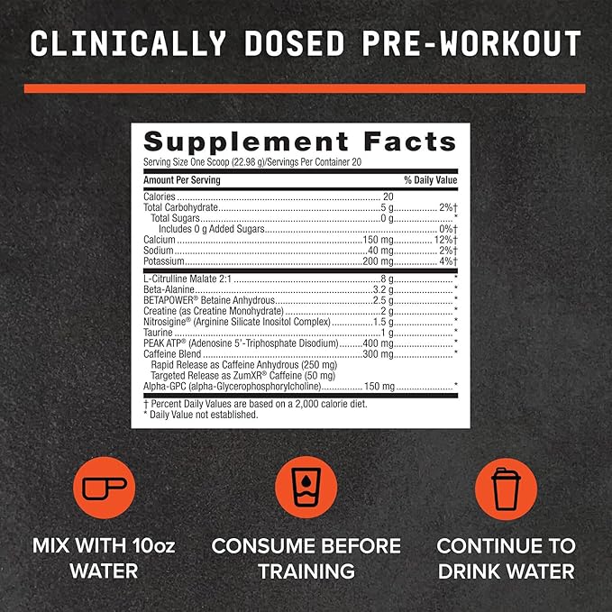 BEYOND RAW LIT Advanced Pre-Workout Formula, Gummy Worm, for Energy, Focus, Endurance, Pumps, with 300mg Rapid and Targeted Release Caffeine, Creatine, Betaine, Beta Alanine, Taurine, 20 Servings