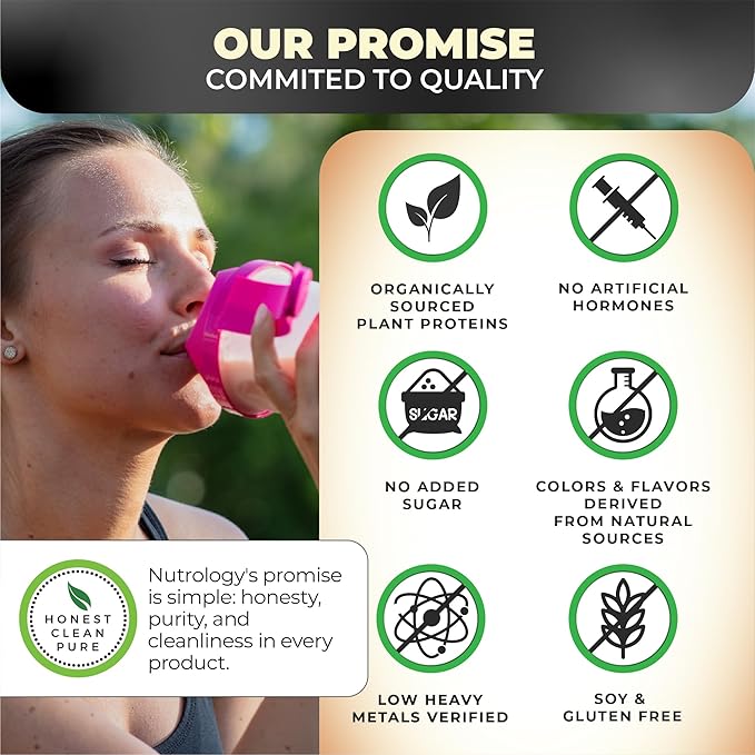 Nutrology TRIPACT Vegan Protein Powder - Vegan Meal Replacement Shakes with Organic Pea, Rice, & Pumpkin, Plant Based Protein Powder, BCAAs & Glutamine, Non-GMO, Peanut Butter & Vanilla, 20 Servings