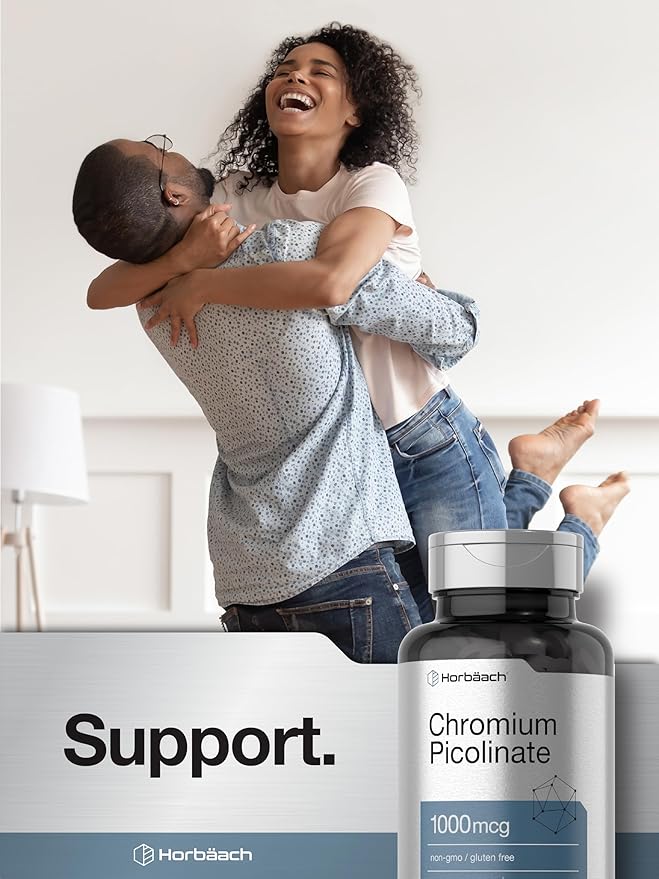 Horbaach Chromium Picolinate 1000mcg | 240 Tablets | Vegetarian Formula | Non-GMO, Gluten Free Supplement