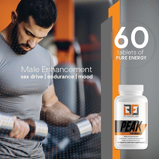 Peak Performance Natural Male Enhancement & Energy Booster – Tongkat Ali, Maca, Zinc & Ginseng – Supports Stamina, Strength & Recovery – 60 Tablets
