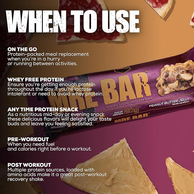 REDCON1 MRE Protein Bar, German Chocolate Cake - Contains MCT Oil + 20g of Whole Food Protein - Easily Digestible, Macro Balanced Low Sugar Meal Replacement Bar (12 Bars)