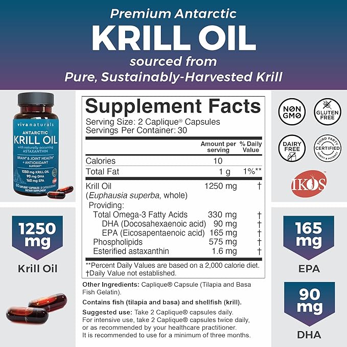 Antarctic Krill Oil, Elderberry Vitamin C & Zinc and Triple-Strength Omega 3 Fish Oil Bundle, 1250 mg Krill Oil and 2,500 mg Fish Oil Providing Omega 3 EPA and DHA, Elderberry for Immune Support