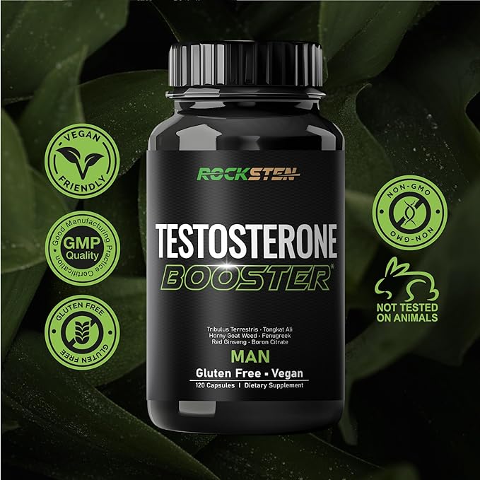 Testosterone Booster Men Supplement - Male Enhancing Support with Tribulus Terrestris Tongkat Ali Fenugreek - Stamina Energy Test Boost Capsules for Muscle Growth Body Building Workout