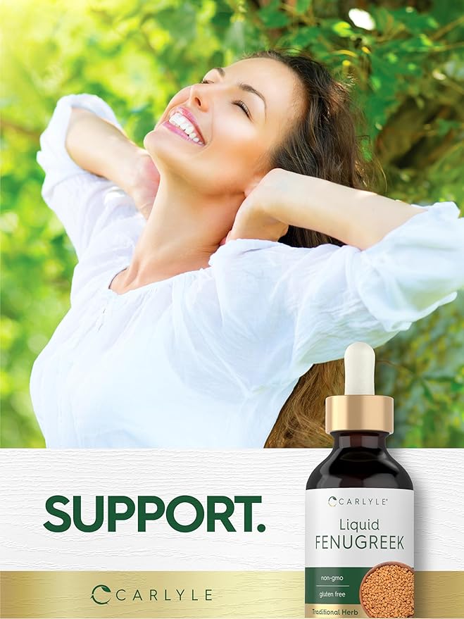 Carlyle Fenugreek Extract Liquid | 2 fl oz | Vegetarian Tincture | Non-GMO, Gluten Free | Traditional Herbal Supplement Drops