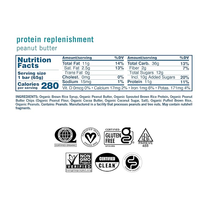 GoMacro MacroBar Organic Vegan Protein Bars - Peanut Butter (2.3 Ounce Bars, 12 Count)