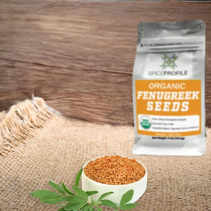 USDA Organic Fenugreek Seeds, Lab Tested for Heavy Metals, Resealable 4oz Pouch, Methi, Semillas de Fenogreco
