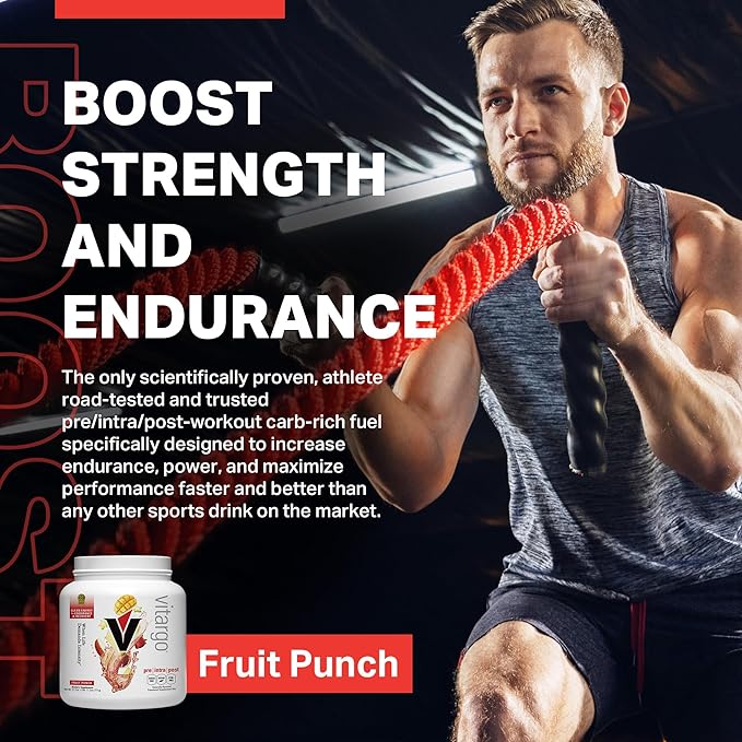 Vitargo Carbohydrate Powder, 2X Faster Muscle Glycogen Replenishment, 1.7 LB Fruit Punch, Pre, Intra & Post, Sugar-Free Complex Carb Powder for Recovery, Endurance & Muscle Gain, Made in USA