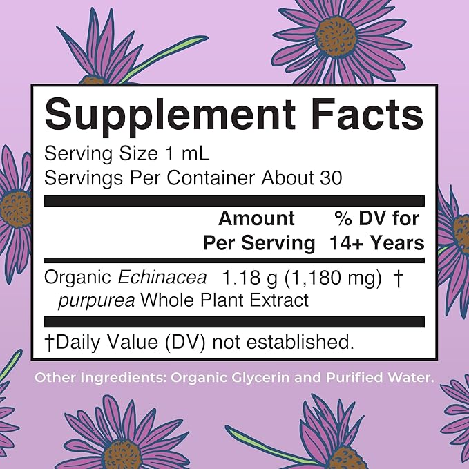 MaryRuth Organics Herbal Supplement Drop | Immune Support | USDA Echinacea Purpurea Liquid | Immune Support | Skin Health | Vegan | Non-GMO | Gluten Free | 1 Fl Oz