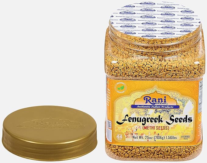 Rani Fenugreek (Methi) Seeds Whole 25oz (1.56lbs) 708g PET Jar, Trigonella foenum graecum ~ All Natural | Vegan | Gluten Friendly | Non-GMO | Kosher | Indian Origin, used in cooking & Ayurvedic spice