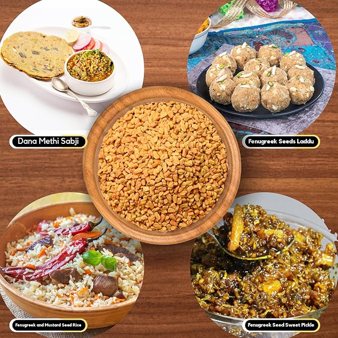 Organic Zing Fenugreek Seeds Also Known As Methi Seeds and Trigonella Foenum-Graecum | Vegan | Preservative Free | Product of India - 227g Resealable Pack
