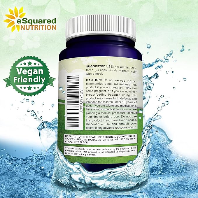 aSquared Nutrition Red Yeast Rice 1800mg - Dietary Supplement Vegan Powder Pills to Support Cardiovascular Health - 180 Veggie Capsules