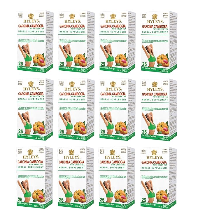 HYLEYS Tea Garcinia Cambogia Green Tea Original Flavor - 25 Tea Bags (12 Pack - 300 Tea Bags Total)