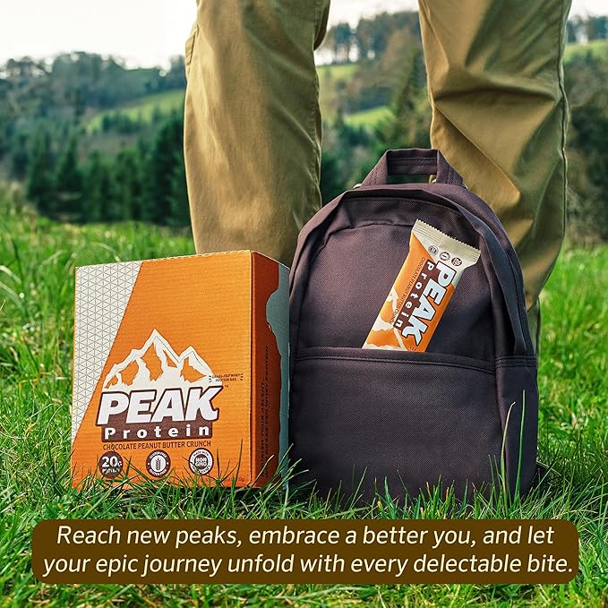 BARS - Chocolate Peanut Butter Crunch - Natural - Grass-Fed Whey - 20G Protein - Non-GMO - Gluten Free (12 Bars)