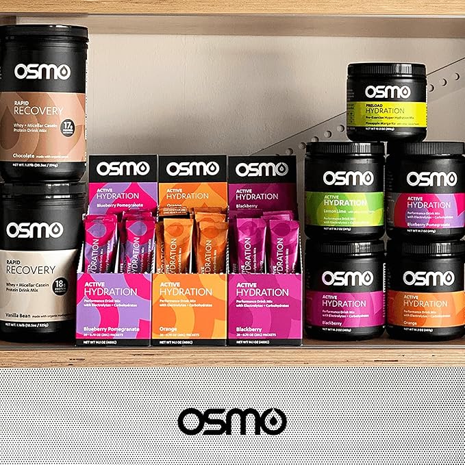 Osmo Rapid Recovery - Whey & Micellar Casein Protein Powder Blend with Carbohydrates & Caffeine, All Natural Ingredients, Enables Muscle Repair & Boosts Glycogen Restoration - Chocolate, 14 Servings