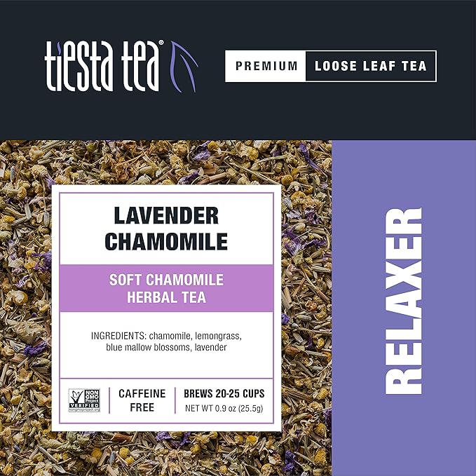 Tiesta Tea - Fireberry, Loose Leaf Cranberry Hibiscus Rooibos Tea, Decaf, 1.7 oz Pouch - 25 Cups & Lavender Chamomile, Loose Leaf Soft Chamomile Herbal Tea, 0.9oz Resealable Pouch - 20-25 Cups