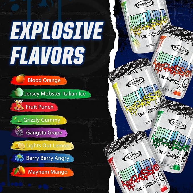 Gaspari Nutrition SuperPump Aggression Pre-Workout: Energy, Focus, Endurance, Recovery, Creatine and Caffeine (25 Servings, Berry Berry Angry)