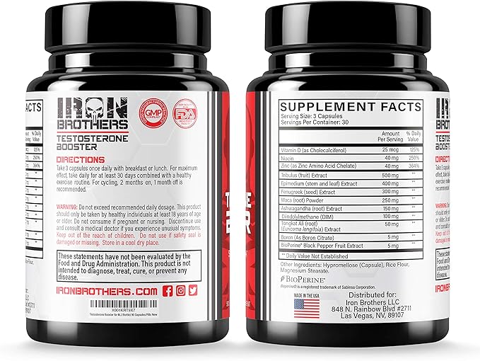 Testosterone Booster for Men - Estrogen Blocker - Supplement Natural Energy, Strength & Stamina - Lean Muscle Growth - Promotes Fat Loss - Increase Male Performance (6 Bottles)