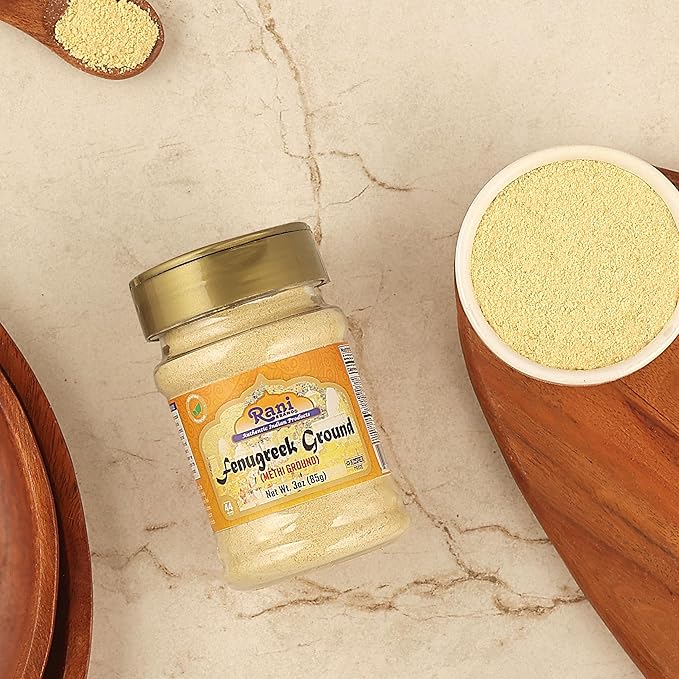 Rani Fenugreek (Methi) Seeds Ground Powder 3oz (85g) PET Jar, Trigonella foenum graecum ~ All Natural | Vegan | Gluten Friendly | Non-GMO | Kosher | Indian Origin, used in cooking & Ayurvedic spice
