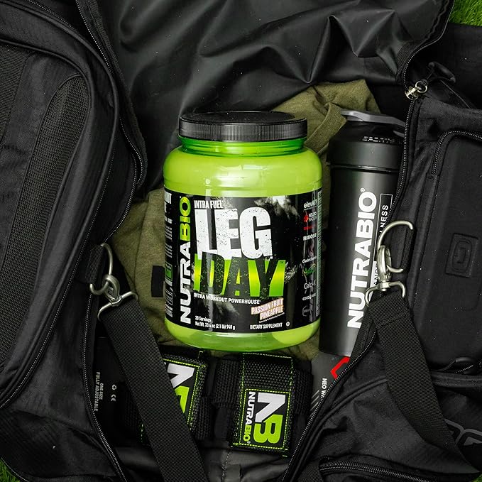 NutraBio Leg Day Intra Carb Supplement – Advanced Carbohydrate Complex – Amino Acid EAA/BCAA Formula – Electrolyte Blend for Recovery and Performance, Passion Fruit Pineapple, 20 Servings