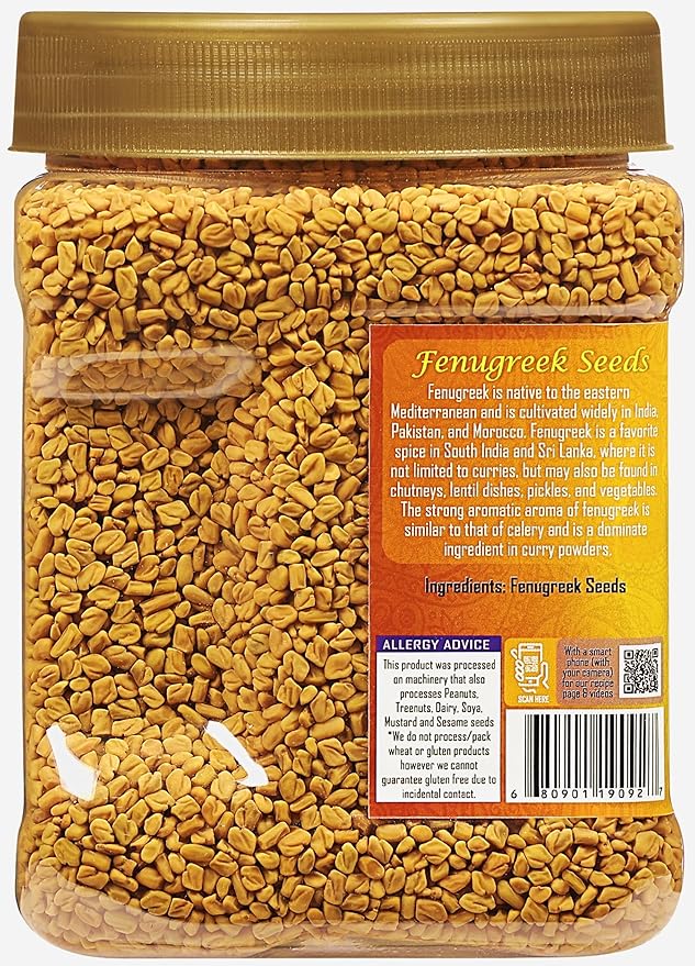 Rani Fenugreek (Methi) Seeds Whole 25oz (1.56lbs) 708g PET Jar, Trigonella foenum graecum ~ All Natural | Vegan | Gluten Friendly | Non-GMO | Kosher | Indian Origin, used in cooking & Ayurvedic spice