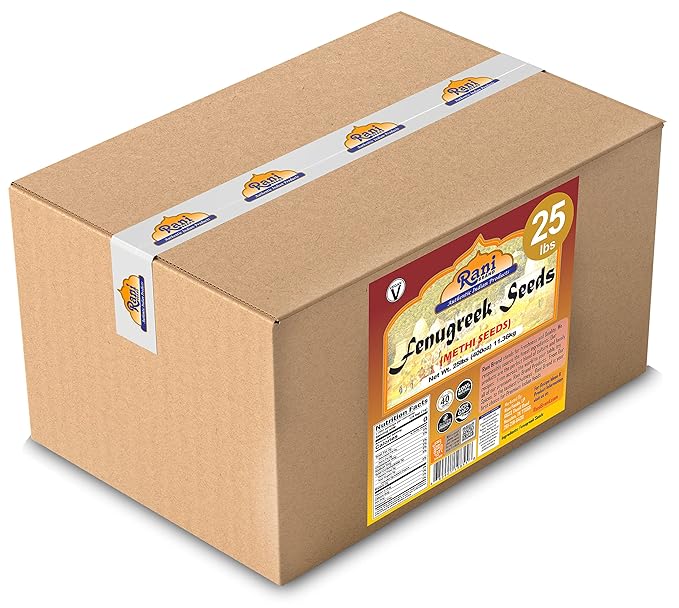 Rani Fenugreek (Methi) Seeds Whole 400oz (25lbs) 11.36kg Bulk Box, Trigonella foenum graecum ~ All Natural | Vegan | Gluten Friendly | Non-GMO | Indian Origin, used in cooking & Ayurvedic spice