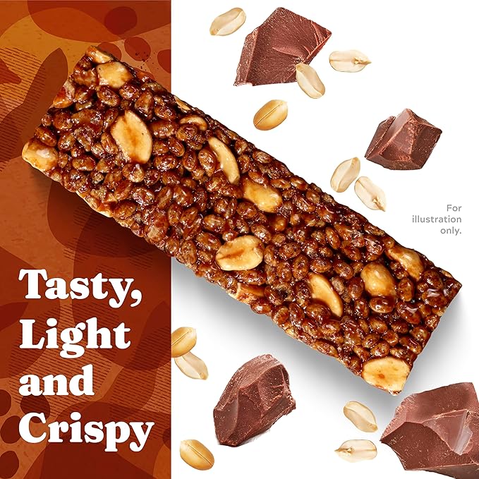 Simply Protein - Peanut Butter Chocolate Crispy Bars - Plant Based Protein Bars - Low Carb, Low Sugar, High Fiber - 13g Protein, 2g Sugar, 7g Fiber - Vegan, Gluten Free, Non GMO, Kosher - 4 Bars