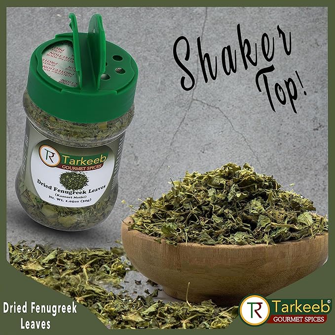 Tarkeeb Fenugreek Leaves Dried (Kasoori Methi) | All Natural | Salt-Free | Vegan | No Colors | Gluten Free | NON-GMO | Indian Origin |