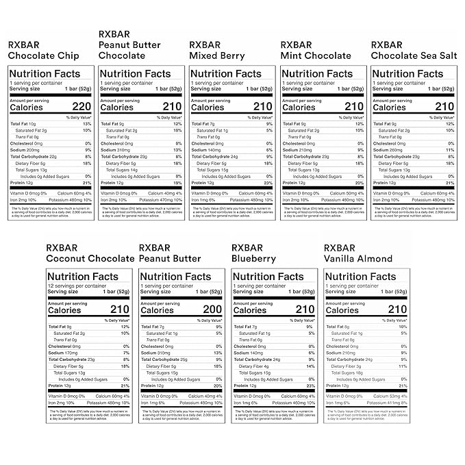 RXBAR Protein Bars, 12g Protein, Gluten Free Snacks, Variety Pack (28 Bars)