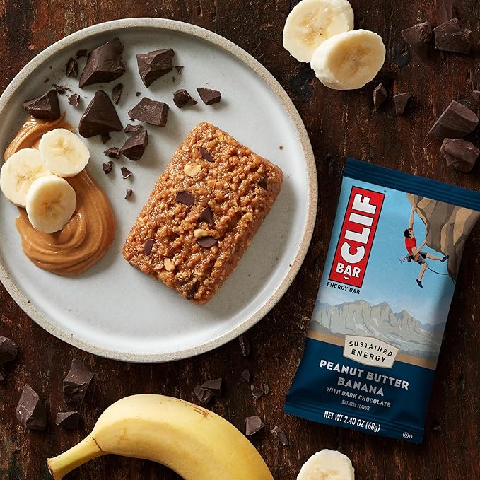 CLIF BAR - Peanut Butter Banana with Dark Chocolate Flavor - Made with Organic Oats - Energy Bars - Non-GMO - Plant Based Protein Bars (10 Pack)
