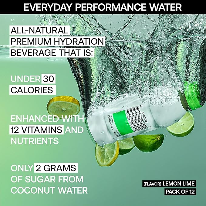 Barcode Premium Sports Hydration Drink - No Added Sugars, Lemon Lime, 12 Pack - No Added Sugar - Plant-Based Beverage - Adaptogen Drink for Immunity & Performance - Ashwagandha & Magnesium