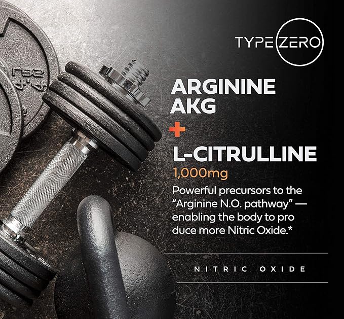 Type Zero Nitric Oxide 6X Booster, 150 Veggie Capsules - Natural Supplement - Beetroot, Arginine AKG, Citrulline, Pine Bark, Garlic & VIT C | #1 Nitric Oxide Pills for Men, Nitrous Oxide Blood Flow