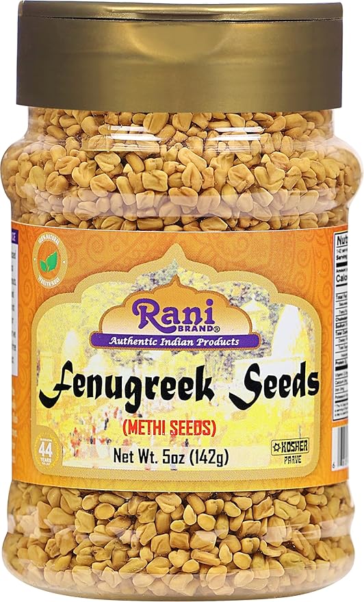 Rani Fenugreek (Methi) Seeds Whole 5oz (141g) PET Jar, Trigonella foenum graecum ~ All Natural | Vegan | Gluten Friendly | Non-GMO | Indian Origin, used in cooking & Ayurvedic spice